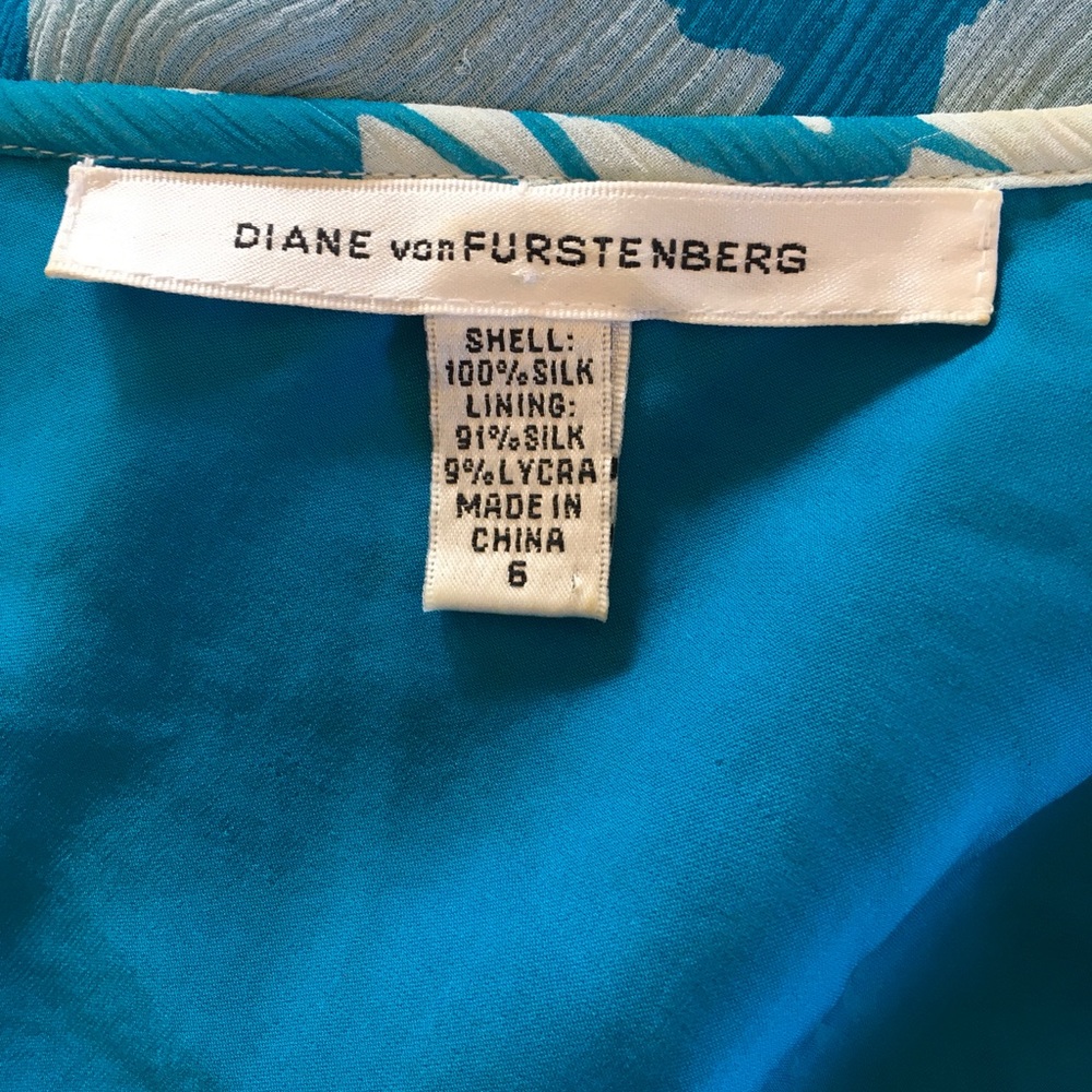 DVF Kinsley silk shift dress bird print blue 6_6